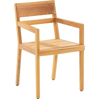 Niehoff Garden Gartenstuhl , Teakfarben , Holz , Teakholz , massiv , eckig , 51x83x59 cm , Holzmöbel, Sitzgelegenheiten Holz, Gartensessel Holz