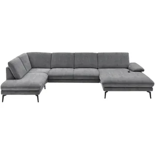 Dieter Knoll Wohnlandschaft , Silberfarben , Textil , U-Form , 344x208 cm , Fußauswahl, Stoffauswahl, Sitzqualitäten, seitenverkehrt erhältlich, Hocker erhältlich, Rücken echt, individuell planbar, haustierfreundlicher Bezug , Wohnzimmer, Sofas & Couches, Wohnlandschaften, Wohnlandschaften in U-Form