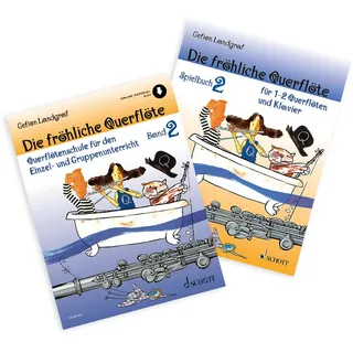 Die fröhliche Querflöte 2 + Spielbuch: (Starterset) mit Online Audio - Band 2 von Gefion Landgraf (ISBN 9783795721886, 9783795745974) + Soundman Reinigungstuch
