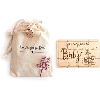 Schwangerschaft verkünden PUZZLE | Schwangerschaftsankündigung in Beutel | Überraschung verschenken | Du wirst Oma/Wir bekommen ein Baby - Mikito