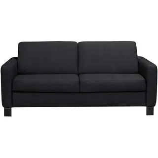 Celina Home Schlafsofa , Schwarz , Textil, Leder , Kombination Echtleder/Lederlook , Rindleder , 190x87x100 cm , Made in Eu , Fußauswahl, Lederauswahl, Stoffauswahl, Rücken echt , Wohnzimmer, Sofas & Couches, Schlafsofas, Sonstige Schlafsofas