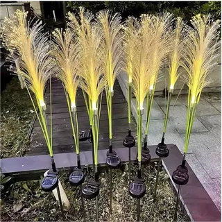 FOREVER Light LED SUNARI Solarleuchten für den Außenbereich, dekorative Gras, Pampasgras, 1 Stück,100cm, wasserdichte Solar-Gartenleuchten Landschaftslichter für Hof, Garten, Terrass