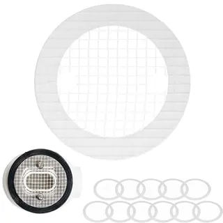 Abfluss Haarfänger zum Kleben, 12 Stück, kompatibel mit Viega Domoplex Duschablauf, Ø 70 mm Durchmesser Einwegsieb, Haarsieb Dusche, Duschwanne Filter Sticker, Selbstklebender Haarfilter Abflusssieb
