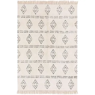 benuta Nest Baumwollteppich waschbar Naomi Cream 80x120 cm , Creme , Textil , Rauten , Rechteckig , 80x120 cm , Gots , für Fußbodenheizung geeignet , Teppiche und Böden, Teppiche