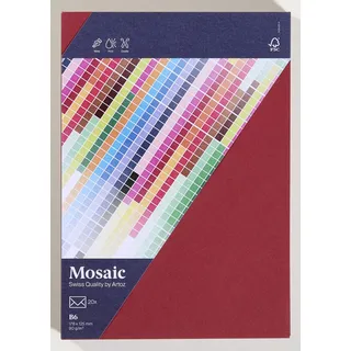 Artoz Briefumschläge Mosaic DIN B6 ohne Fenster weinrot nassklebend 20 St.