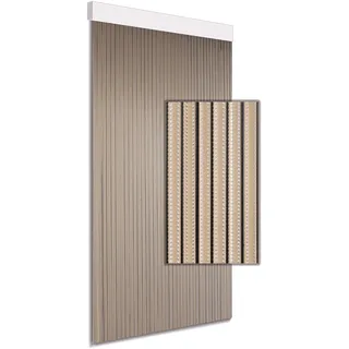 DEGOR Türvorhang Luxe Lamellen Transparant-Schwarz 90x210, Plastic