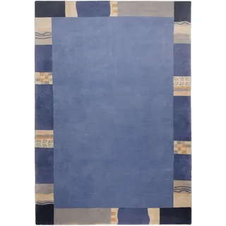 Theko Wollteppich Avanti 40x60 cm , Blau , Textil , Abstrakt , Rechteckig , 40x60 cm , für Fußbodenheizung geeignet , Teppiche und Böden, Teppiche, Schafwollteppiche