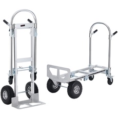 VEVOR 2-in-1 Sackkarre Klappbar 318/454kg Tragfähigkeit Transportkarre Aluminiumlegierung & Kohlenstoffstahl Sackkarre ⇋ Plattformwagen Trolley für Lade- & Transportaufgaben im Innen- & Außenbereich