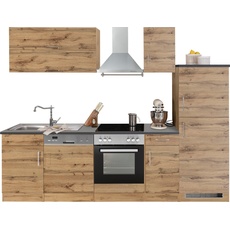 Bild von MÖBEL Küchenzeile »Colmar«, mit E-Geräten, Breite 270 cm, braun