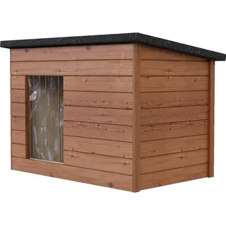 Hundehütte Wetterfest Hundehaus Hundehöhle Winterfest Isoliert Holz 123x84 cm 10337