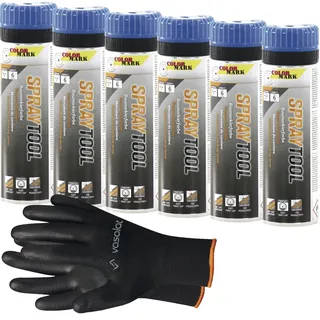 vasalat Dupli-Color Markierungsspray Set Markierspray Neon blau - 6 Spraydosen
