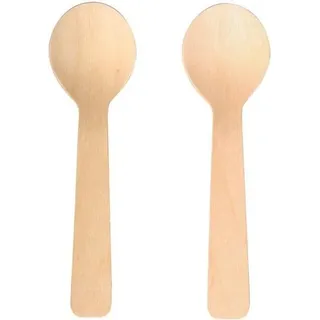 6 Holzlöffel 10 cm - Creme