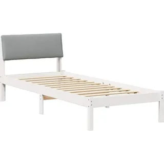 vidaXL Bettgestell Weiß und Hellgrau 80 x 200 cm Massivholz Kiefer - Weiß