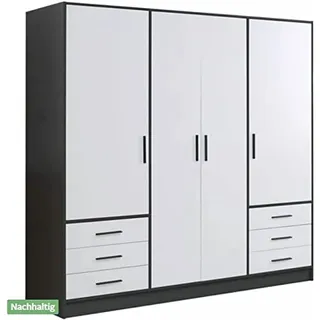 Forte Drehtürenschrank Jupiter 207 x 200 x 60 cm Weiß