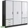 Drehtürenschrank Jupiter 207 x 200 x 60 cm Weiß