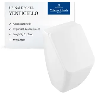 Villeroy & Boch Venticello Urinaldeckel mit Absenkautomatik - Hygienische & bruchsichere Urinalabdeckung aus Duroplast in eckiger-Form - Weiß Alpin, glänzend