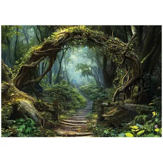 Wallarena Fototapete 3D Effekt Wald Natur 250x175 , Multicolor , Papier , Baum/Pflanze/Natur , Rechteckig , 250x175 cm , FSC 100% ,