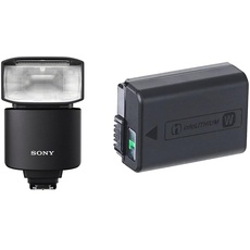 Sony HVL-F46RM | Externer Blitz mit kabelloser Funksteuerung & NP-FW50 W-Serie Lithium Akku passend für Alpha und NEX Kameras
