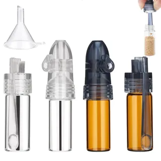 HSYTEK 4-Pack Gewürzpulver-Pulver Dosierer Werkzeuge, Kleine Aufbewahrungsflasche Mit Mini-Trichter Set, Integrierte Tragbare Aufbewahrungsflasche für Reisen Im Freien für Camping, Küche, Reisen