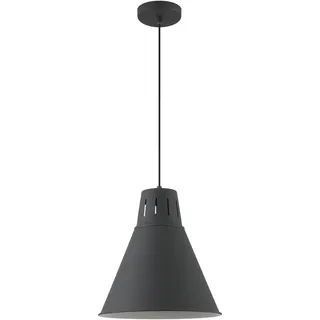 GTV - Pendelleuchte GIANNI Hängelampe Deckenlampe E27 schwarz Metall Lampenschirm 32 cm höhenverstellbar Esszimmer Wohnzimmer Küche modern skandinavisch