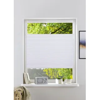 OTTO home Plissee "GELLO" Lichtschutz ohne Bohren verspannt in Streifen-Optik, Klemmfix, im Fixmaß, Sonnenschutz für Fenster & Tür, weiß, weiß, weiß