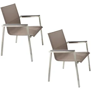 Destiny Gartensessel ALTOS II Gartenstuhl 65 x 56 x 87 cm taupe 2 St.