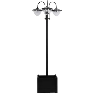 Outsunny Gartenlaterne, Schwarz, PP, Abs, Edelstahl, Aluminiumlegierung , Metall , LED integrated , 55x189x60 cm , Lampen & Leuchten, Außenbeleuchtung, Außenleuchten