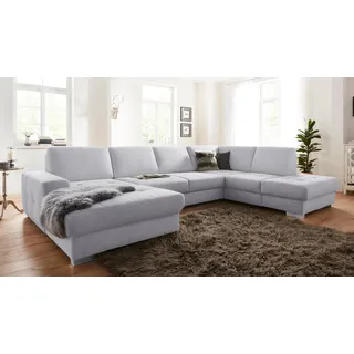 sit&more Wohnlandschaft Mikrofaser 2-Sitzer U-Form Silber
