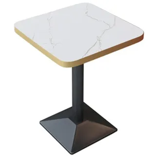 360Home Gastronomiemöbel Cafe Bar Restaurants Einrichtung WeißerDesktop Schwarze Tischbeine Quadratischer Tisch Bistrotisch JB60CM /M-BJHF-60F/ - Weiß