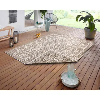 NORTHRUGS Teppich »Curacao«, rechteckig, 5 mm Höhe, In-& Outdoor, Läufer, Wetterfest, Balkon, Wohnzimmer, Wasserfest, weiß