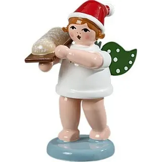 KDE-Kunstgewerbliche Drechslerei Ellmann Bäckerengel Weihnachtsengel mit Stollen ohne Krone Höhe ca 6 cm NEU Erzgebirge
