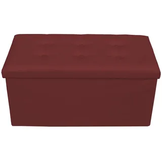 Mobili Rebecca Fusshocker, Bordeaux Textil, Rechteckig, 38x38x76 cm, Wohnzimmer, Hocker Sitzhocker