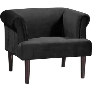 Atlantic Home Collection Cocktailsessel Charlie Samt 74 x 70 x 86 cm Schwarz