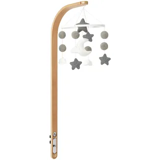 Snuz Mobile - Soft Baby Cot Mobile for SnuzPod and SnuzKot with Stars, Moon and Clouds Design - Natural