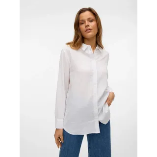 Vero Moda Hemdbluse »VMLINN LINEN LS SHIRT WVN NOOS«, hochwertige Qaulität mit Leinen, weiß