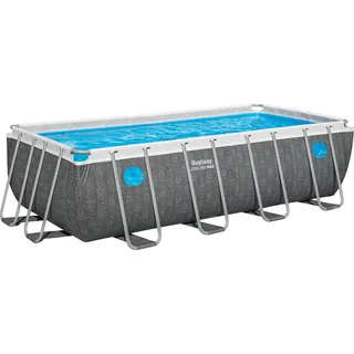 Steel Pro MAXTM SplashviewTM Solo Pool ohne Zubehör 488 x 244 x 122 cm, Rattan-Optik (Schiefergrau), eckig