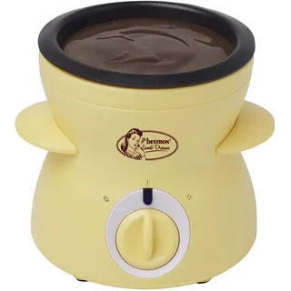 Bestron Schokoladen-Fondue für 2 Personen, Mini-Schokofondue-Set, inkl. 10xSpieße, 10xGabeln und 1xSpatel, 25Watt, Gelb