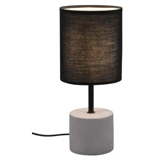 Tischleuchte BEN 35cm, Beton Fuß & Stoffschirm Schwarz - Schwarz