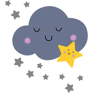 Babywanddeko , Blau , Metall , 50x50x3 cm , Babymöbel & Kindermöbel, Babyzimmer, Kinderzimmer Deko