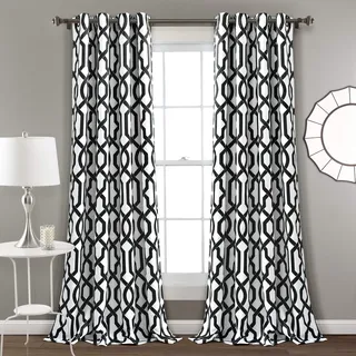 Lush Decor 6-teiliges Tagesbettbezug-Set mit Bettrock, Kissenbezügen und Bezügen, Marineblau und Weiß 84" L Panel Pair weiß/schwarz