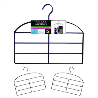 DR. ORGANIZER Legging, Yoga oder Stretch Pants Hanger. Organisiert 6 Kleidungsstücke auf einem einzigen Kleiderbügel, Metall, Schwarz, 2 pc