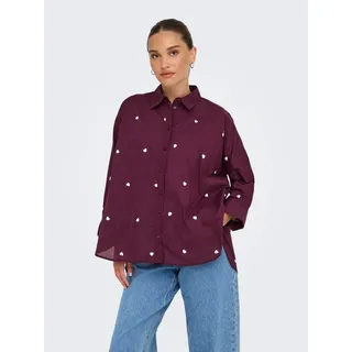 Only Hemdbluse ONLNEW LINA GRACE aus Baumwolle rot XS (34)