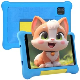 Laptok Kinder-Tablet 7 Zoll, Android Tablet für Kinder, 5 GB RAM, 32 GB ROM (TF 128 GB), mit pädagogischen Apps und Kindersteuerung, WLAN, Bluetooth, Geschenk für Mädchen und Jungen, stoßfeste