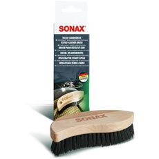 SONAX Textil+LederBürste (1 Stück) Trocken- und Feuchtreinigung von Textilien sowie zur schonenden Reinigung von Glattleder-Oberflächen | Art-Nr. 04167410, Schwarz