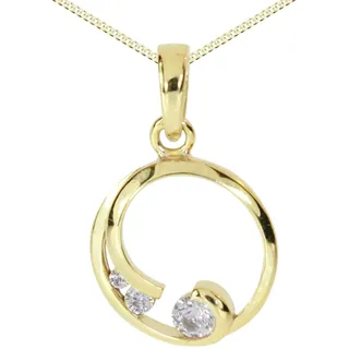 OSTSEE-SCHMUCK Kette und Anhänger Set "- Maila - Gold 333/000 - Zirkonia" (), gold 333, goldfarben, gelb