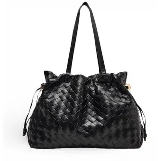 Liu Jo für Damen. AA6098 ES027 Schwarze geflochtene Shopper-Tasche (OSFA), Lässig, Polyester