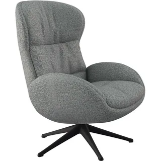 Relaxsessel FLEXLUX "Haze, hervorragender Komfort, Echtleder oder sanfter Stoff", blau (navy blau), B:70cm H:104cm T:79cm, 62% Polyester, 17% Cotton, 14% Linen, 12%Polyester, 4% Wool, Sessel, Relaxsessel, Rückenteilverstellung, drehbar, Fuß schwarz