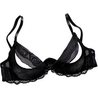 Büstenhebe, Damen, Gr. 90, Cup D, schwarz, Spitze, Obermaterial: 60% Polyamid, 35% Polyester, 5% Elasthan, PETITE FLEUR GOLD BY LASCANA, BHs Büstenhebe, mit Bügel und edler Spitze, sexy Dessous, Reizwäsche, Topseller