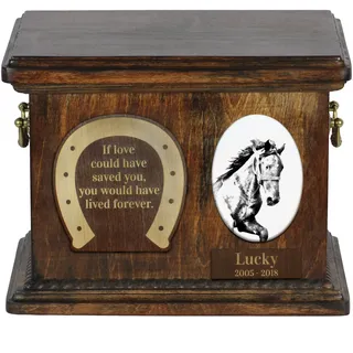 Mustang - Eine Urne für die Asche eines Pferdes, eine Urne für ein Pferd mit Foto, personalisierte Tierasche-Box von Art-Dog.