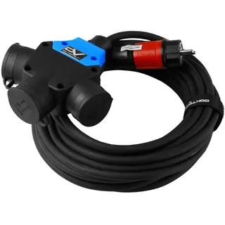 Doktorvolt Verlängerungskabel 25m 3-Wege Schuko H07RN-F 3x2,5mm Stromkabel Gummikabel DV-9269-3-W-Y-25-DE